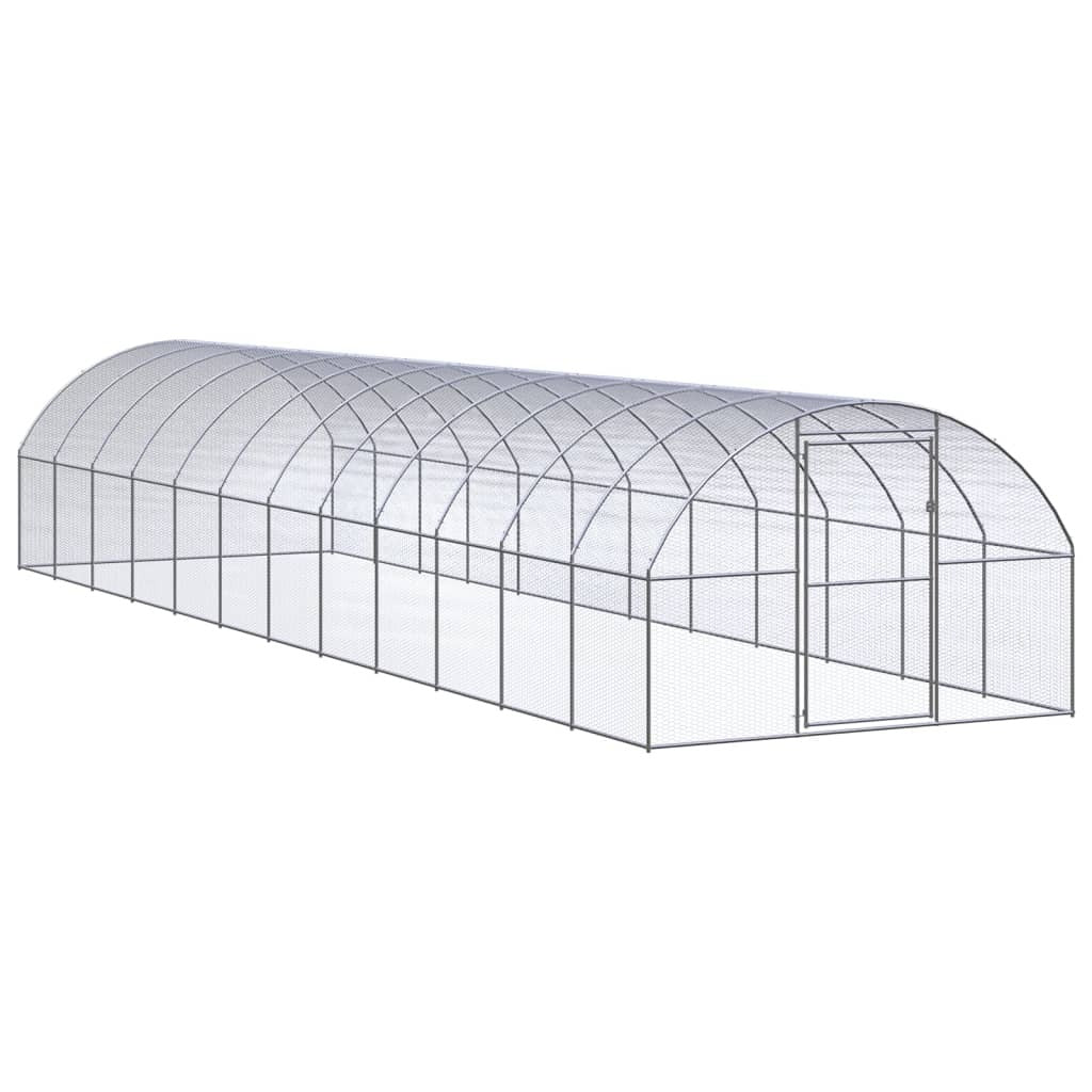 Outdoor Chicken Coop 9.8'x39.4'x6.6'Galvanized Steel