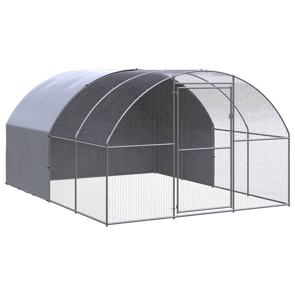 Outdoor Chicken Coop 9.8'x13.1'x6.6'Galvanized Steel