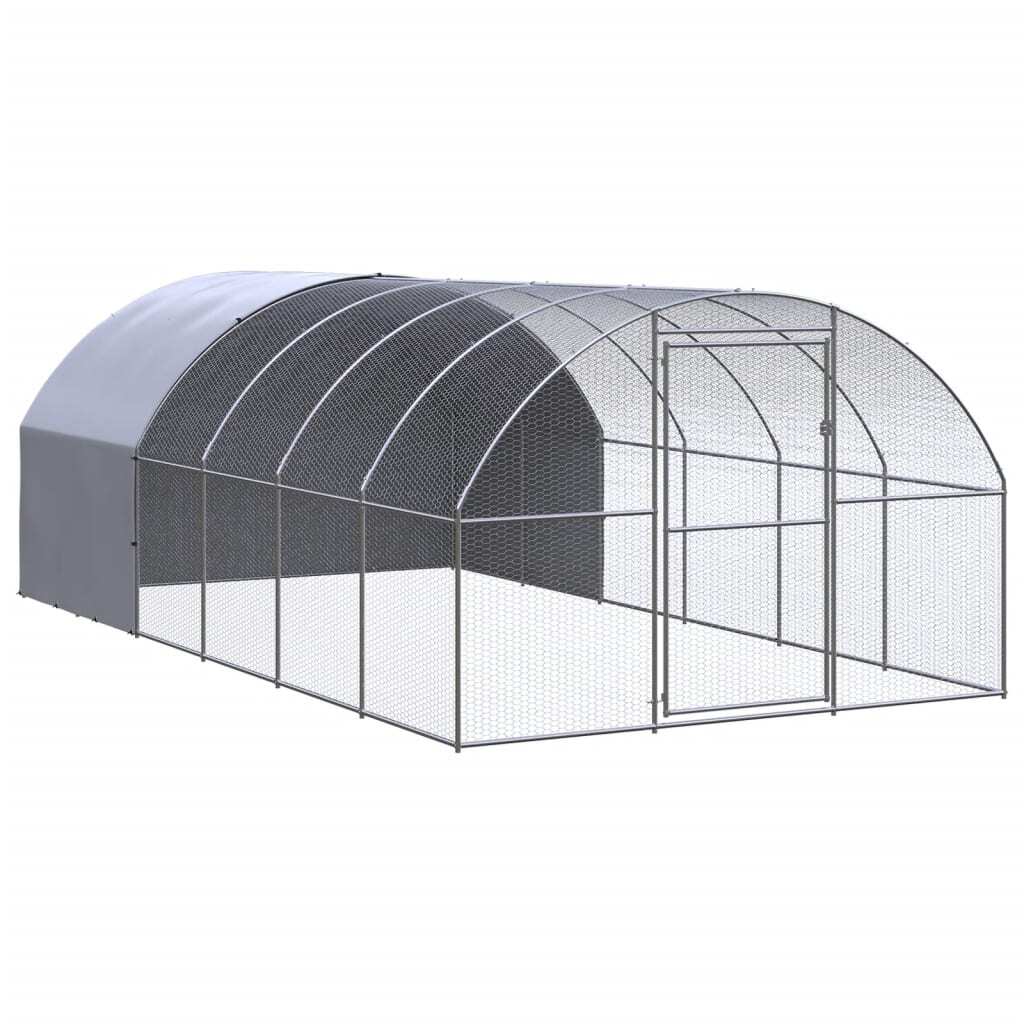 Outdoor Chicken Coop 9.8'x19.7'x6.6'Galvanized Steel
