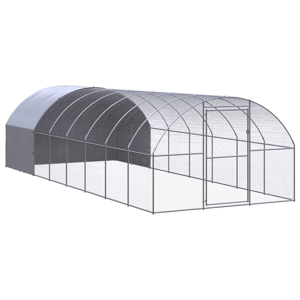 Outdoor Chicken Coop 9.8'x26.2'x6.6'Galvanized Steel