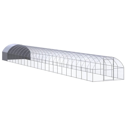 Outdoor Chicken Coop 9.8'x78.7'x6.6'Galvanized Steel