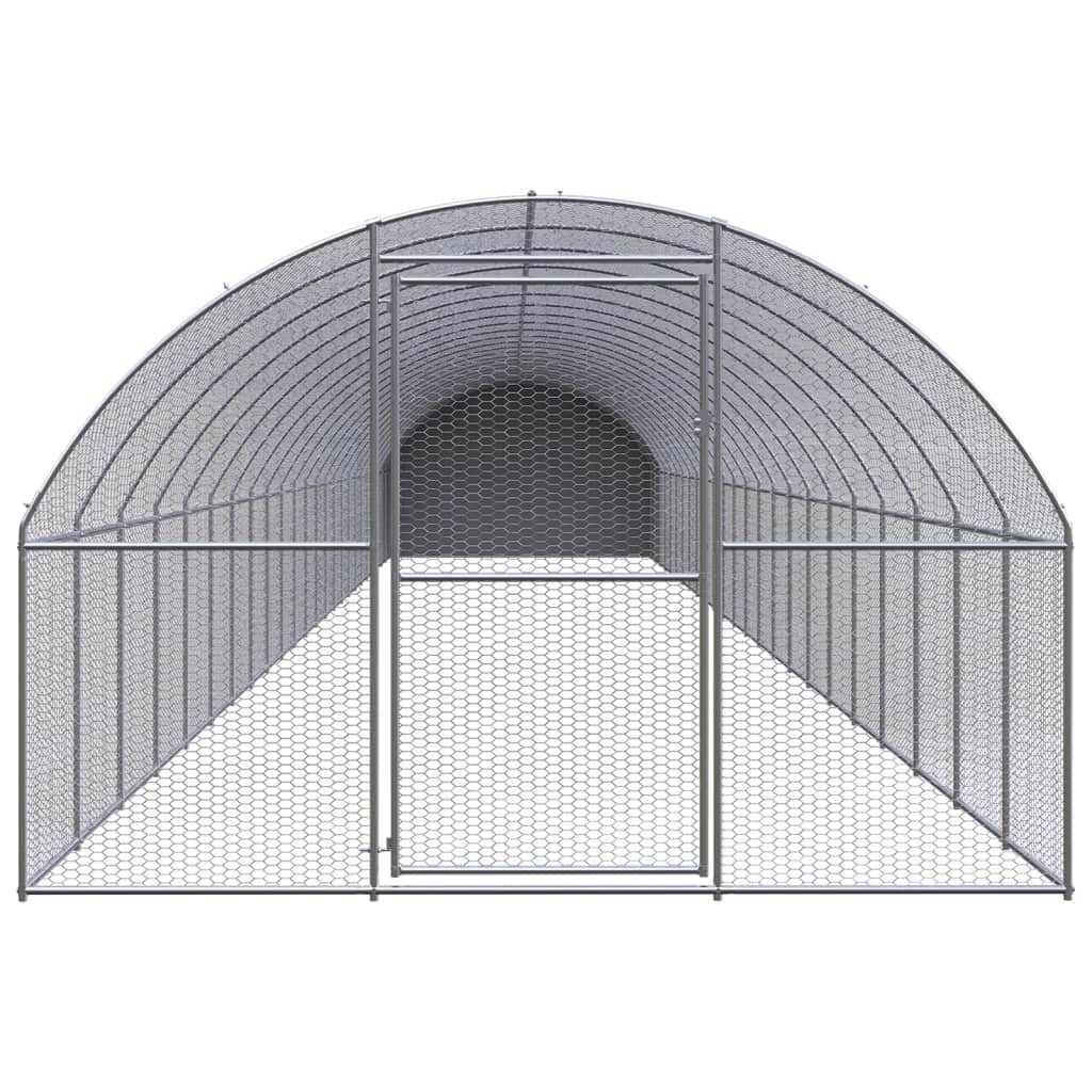 Outdoor Chicken Coop 9.8'x78.7'x6.6'Galvanized Steel