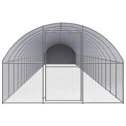 Outdoor Chicken Coop 9.8'x78.7'x6.6'Galvanized Steel