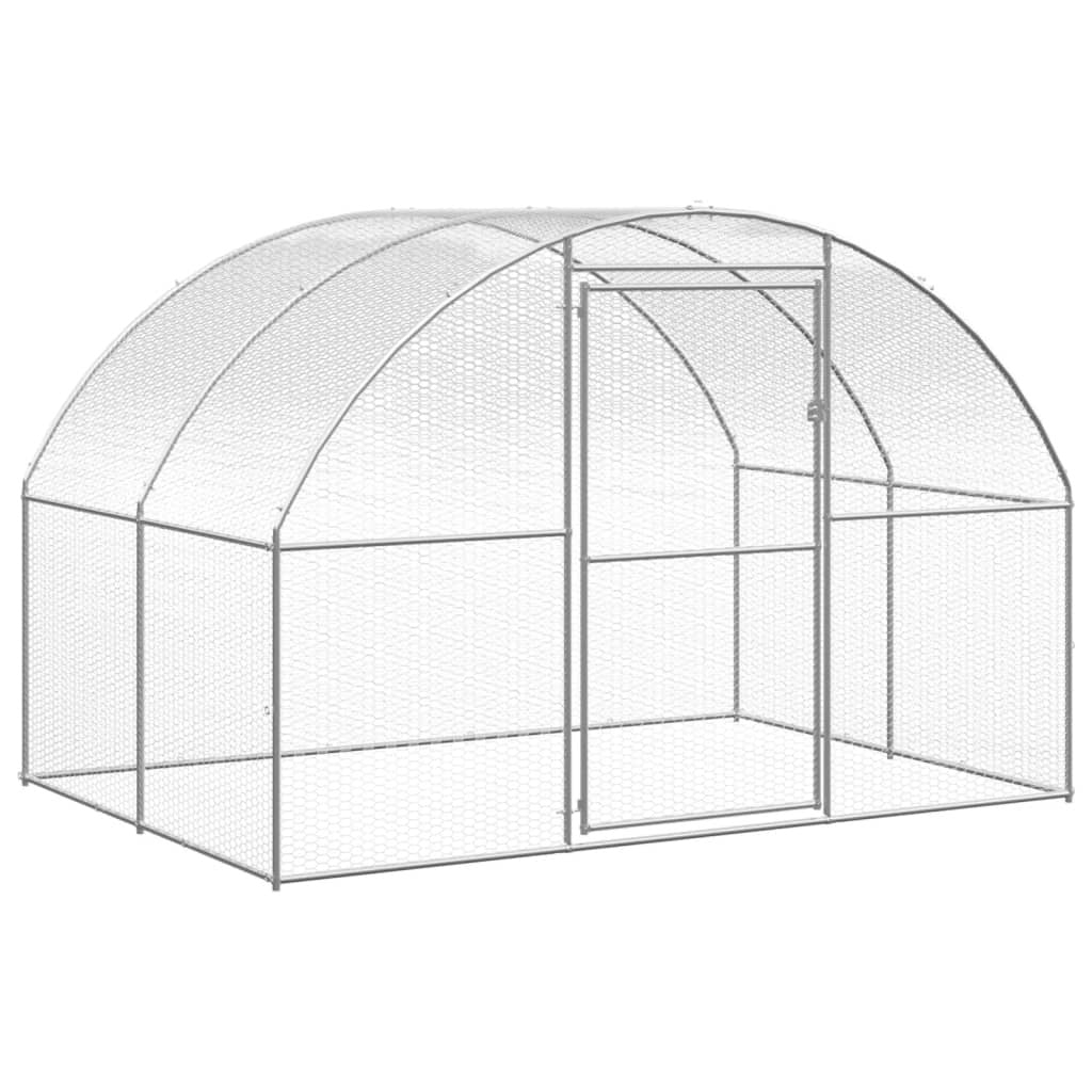 Outdoor Chicken Coop 9.8'x78.7'x6.6'Galvanized Steel