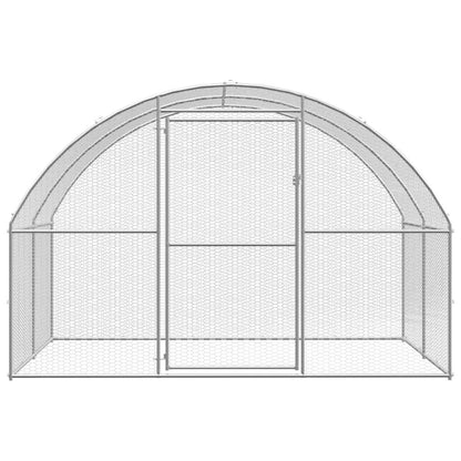 Outdoor Chicken Coop 9.8'x78.7'x6.6'Galvanized Steel