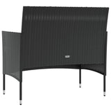 16 Piece Patio Lounge Set with Cushions Poly Rattan Black