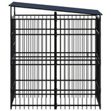 Outdoor Dog Kennel with Roof Steel 19.8 ft²