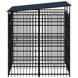 Outdoor Dog Kennel with Roof Steel 39.7 ft²