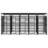 Outdoor Dog Kennel with Roof Steel 99.2 ft²