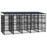Outdoor Dog Kennel with Roof Steel 99.2 ft²