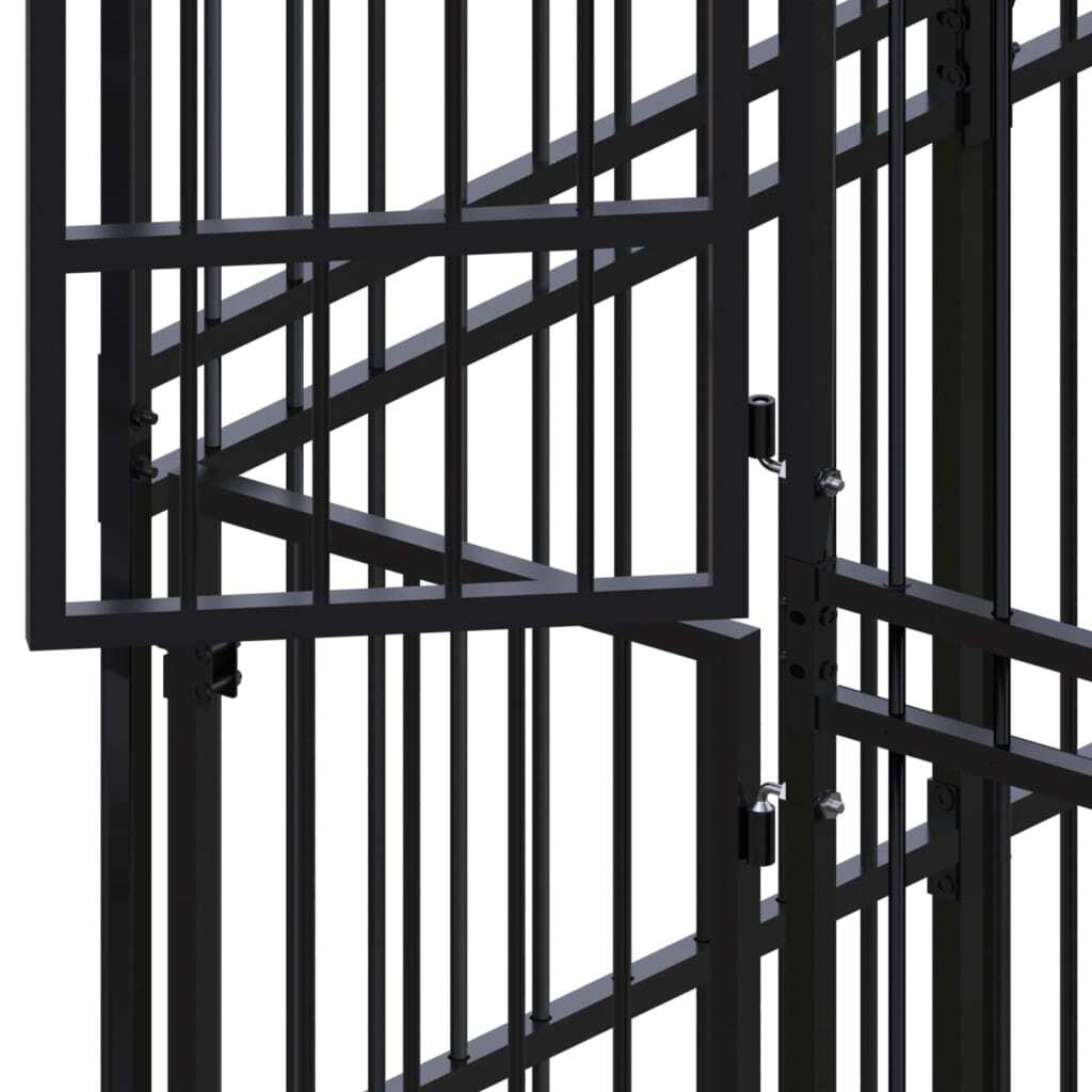 Outdoor Dog Kennel with Roof Steel 99.2 ft²