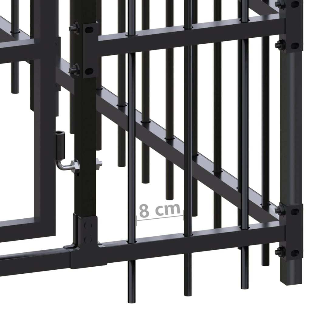 Outdoor Dog Kennel with Roof Steel 99.2 ft²