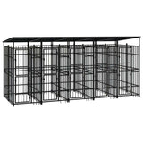 Outdoor Dog Kennel with Roof Steel 99.2 ft²