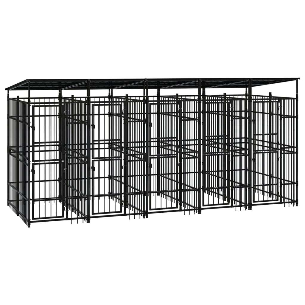 Outdoor Dog Kennel with Roof Steel 99.2 ft²