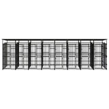 Outdoor Dog Kennel with Roof Steel 158.8 ft²