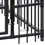 Outdoor Dog Kennel with Roof Steel 158.8 ft²
