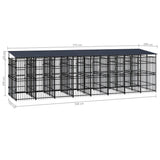 Outdoor Dog Kennel with Roof Steel 158.8 ft²