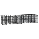 Outdoor Dog Kennel with Roof Steel 198.4 ft²