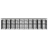 Outdoor Dog Kennel with Roof Steel 198.4 ft²
