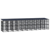 Outdoor Dog Kennel with Roof Steel 198.4 ft²
