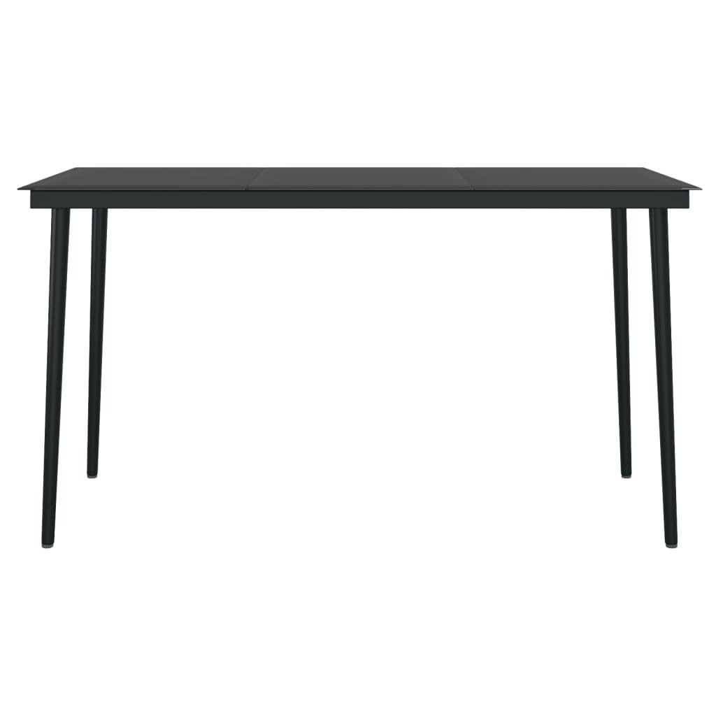 7 Piece Patio Dining Set with Cushions Black