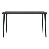7 Piece Patio Dining Set with Cushions Black