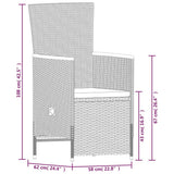 7 Piece Patio Dining Set with Cushions Black