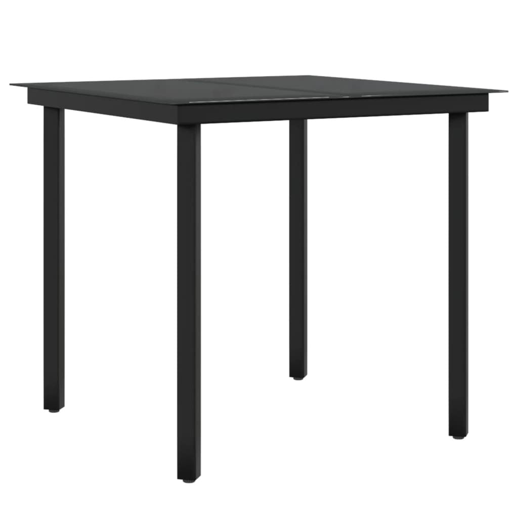 5 Piece Patio Dining Set with Cushions Black