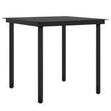 5 Piece Patio Dining Set with Cushions Black