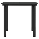 5 Piece Patio Dining Set with Cushions Black