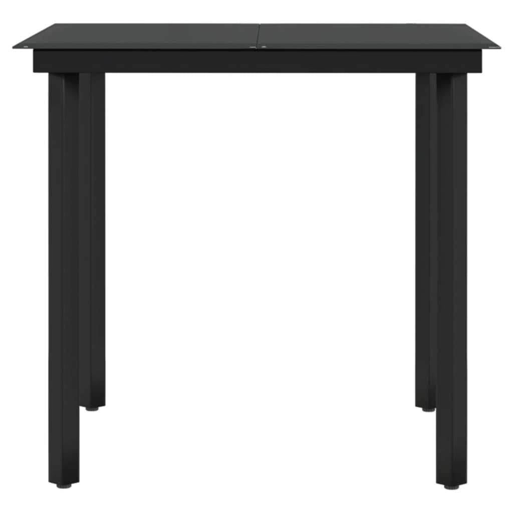5 Piece Patio Dining Set with Cushions Black