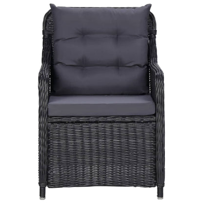 5 Piece Patio Dining Set Black