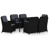 7 Piece Patio Dining Set Black