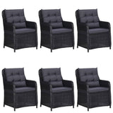 7 Piece Patio Dining Set Black