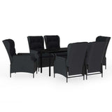 7 Piece Patio Dining Set Dark Gray
