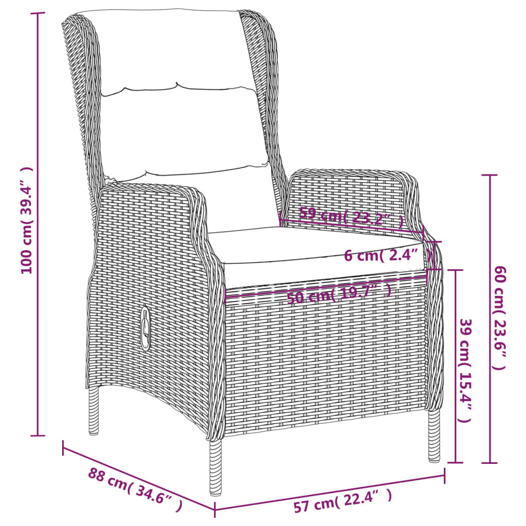 7 Piece Patio Dining Set Dark Gray
