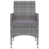 7 Piece Patio Dining Set with Cushions Poly Rattan and Glass