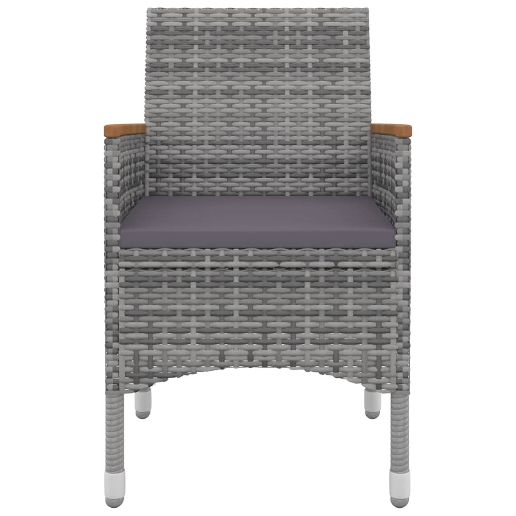 7 Piece Patio Dining Set with Cushions Poly Rattan and Glass