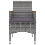 7 Piece Patio Dining Set with Cushions Poly Rattan and Glass