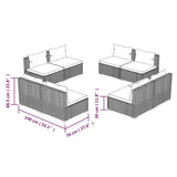 8 Piece Patio Lounge Set with Cushions Poly Rattan Brown