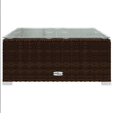 7 Piece Patio Lounge Set with Cushions Poly Rattan Brown