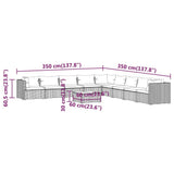 10 Piece Patio Lounge Set with Cushions Poly Rattan Black