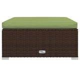 7 Piece Patio Lounge Set with Cushions Poly Rattan Brown
