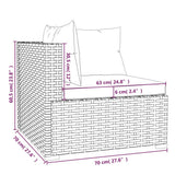 10 Piece Patio Lounge Set with Cushions Poly Rattan Black