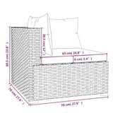 10 Piece Patio Lounge Set with Cushions Poly Rattan Black
