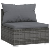 10 Piece Patio Lounge Set with Cushions Poly Rattan Gray