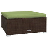 10 Piece Patio Lounge Set with Cushions Brown Poly Rattan