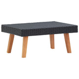 3 Piece Patio Lounge Set with Cushions Poly Rattan Black