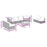 9 Piece Patio Lounge Set with Cushions Poly Rattan Brown