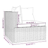 10 Piece Patio Lounge Set with Cushions Brown Poly Rattan